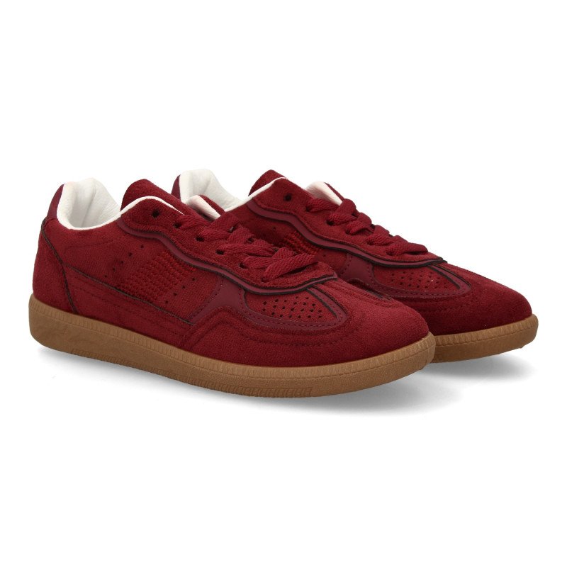 Deportivas comodas de mujer color burdeos B-6616