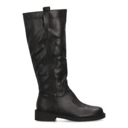 Botas caña alta tacón bajo elegante de mujer color negro DB-5546