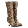 Botas media caña elegantes tacón fino de mujer color kaki S-5519