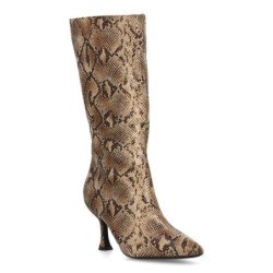 Botas media caña elegantes tacón fino de mujer color kaki S-5519