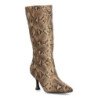 Botas media caña elegantes tacón fino de mujer color kaki S-5519