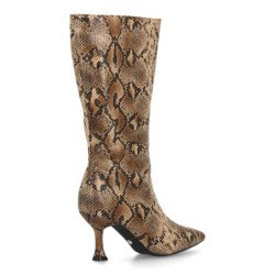 Botas media caña elegantes tacón fino de mujer color kaki S-5519