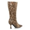 Botas media caña elegantes tacón fino de mujer color kaki S-5519
