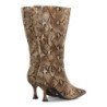 Botas media caña elegantes tacón fino de mujer color kaki S-5519