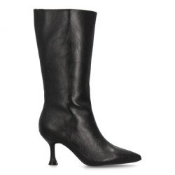 Botas media caña elegantes tacón fino de mujer color negro S-5519