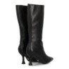Botas media caña elegantes tacón fino de mujer color negro S-5519