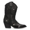 Botas camperas tacón comodo con grabado de mujer color negro M4790
