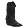 Botas camperas tacón comodo con grabado de mujer color negro M4790