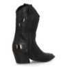 Botas camperas tacón comodo con grabado de mujer color negro M4790