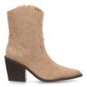 Botines camperos tacón medio y grabados de mujer color beige S-5568