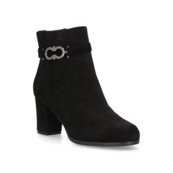 Botines tacón medio elegantes de mujer color negro