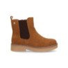 Botines planos estilo chelsea elegantes de mujer color camel