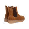 Botines planos estilo chelsea elegantes de mujer color camel