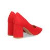Zapatos de vestir tacón ancho color rojo de mujer