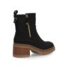 Botines tacón medio suela track elegante de mujer color negro 1986-11