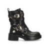 Botas biker tacón comodo tachuelas mujer color negro K-12