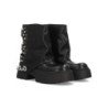 Botas estilo grunge comoda plataforma tachuelas y cadena de mujer color negro K-16