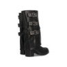 Botas tacón medio estilo motero tachuelas de mujer color negro K-29