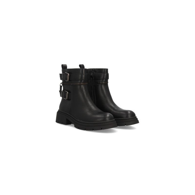 Botas moteras tacón bajo comoda de mujer color negro RQY82
