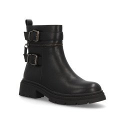 Botas moteras tacón bajo comoda de mujer color negro RQY82
