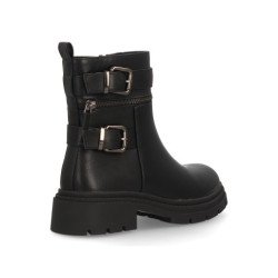 Botas moteras tacón bajo comoda de mujer color negro RQY82