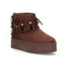 Botas australianas plataforma con flecos en caña de mujer color marron YY-258