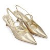 Zapatos dorados de fiesta tacón fino bajo de mujer BS-5489