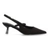 Zapatos de fiesta tacón fino bajo de mujer color negro BS-5489