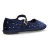 Merceditas planas y tachuelas de mujer color marino FB-5678
