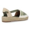 Sandalias planas en yute y lazo de mujer color verde MT-103