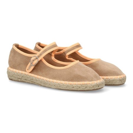 Bailarinas estilo alpargatas en yute de mujer color beige MT-87