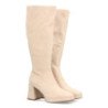 Botas de tacón ancho de mujer color beige YG710