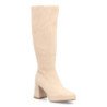 Botas de tacón ancho de mujer color beige YG710