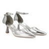 Zapatos plateados de vestir tacón comodo de mujer B-3369