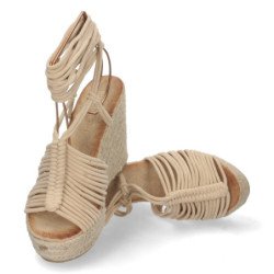 Sandalias de Cuña con Yute y Cordones