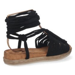 Sandalias Plana con Tiras al Tobillo
