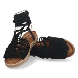 Sandalias Plana con Tiras al Tobillo