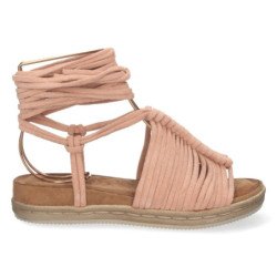 Sandalias Plana con Tiras al Tobillo