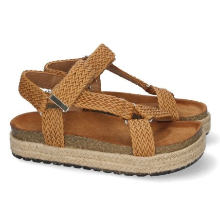 Sandalias con Yute y Cierre de Velcro
