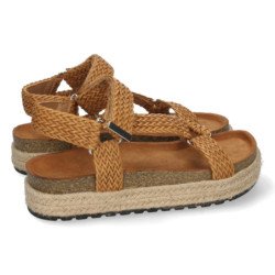 Sandalias con Yute y Cierre de Velcro