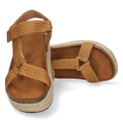 Sandalias con Yute y Cierre de Velcro