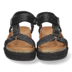 Sandalias con Yute y Cierre de Velcro