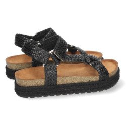 Sandalias con Yute y Cierre de Velcro
