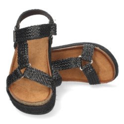Sandalias con Yute y Cierre de Velcro
