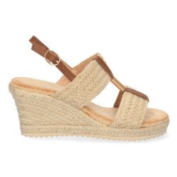 Sandalias de Cuña con Yute y Hebilla