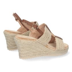 Sandalias de Cuña con Yute y Hebilla