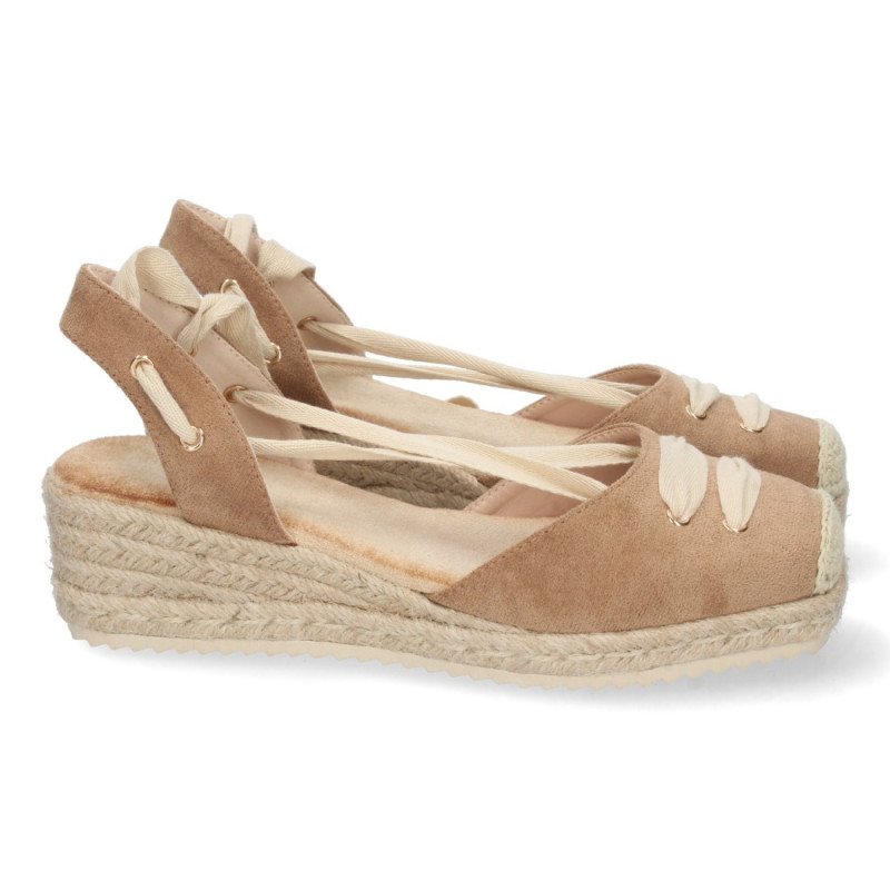 Sandalias de Cuña con Yute y Cordones