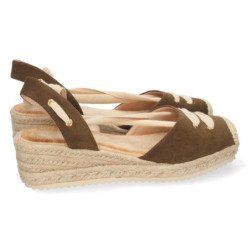 Sandalias de Cuña con Yute y Cordones