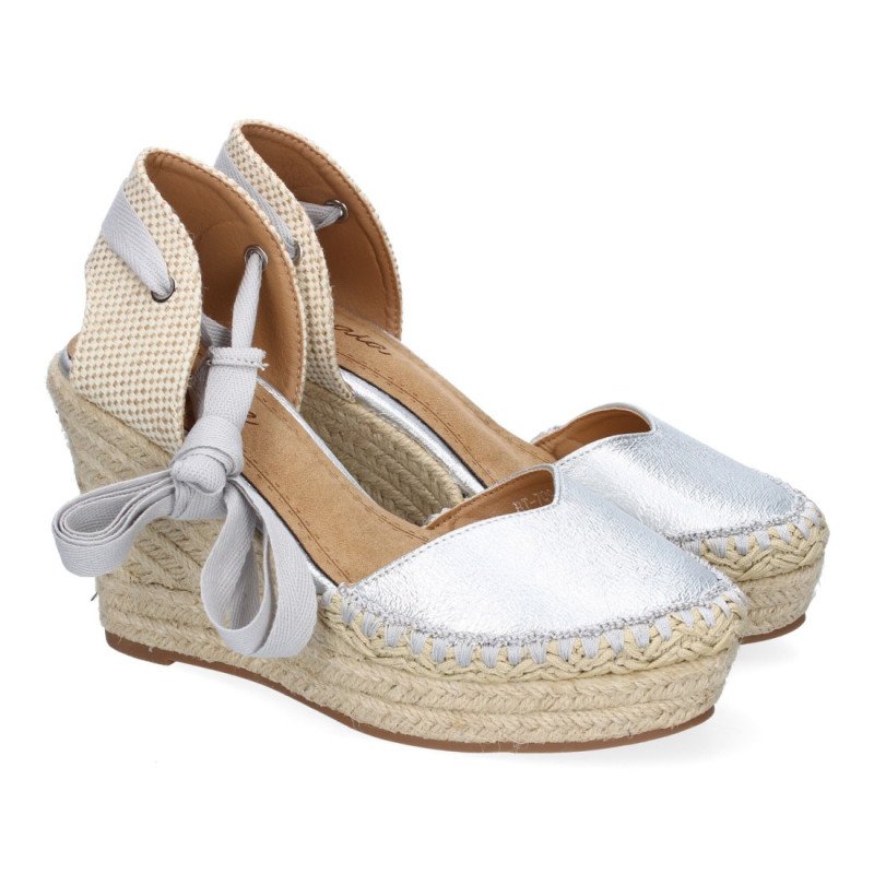 Sandalias de Mujer con Cuña de Yute Comodas y Elegantes Diseño Moderno con Cintas