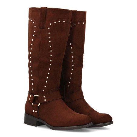 Bota campera para mujer con tachuelas